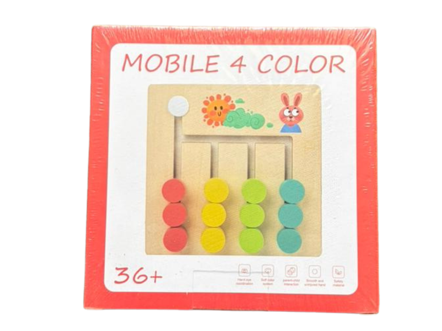 Wooden Mobile 4 Colors Matching Game with Cards