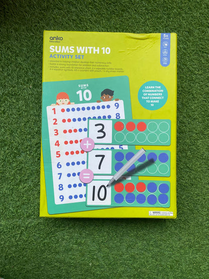 Sums with 10 Activity Math Set for 3+ Kids