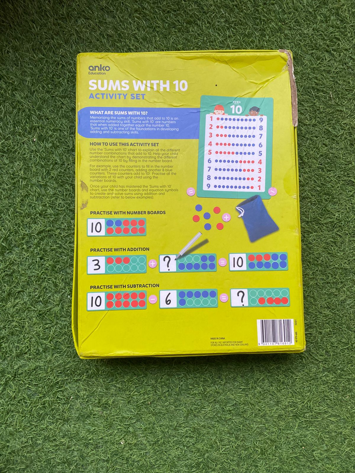 Sums with 10 Activity Math Set for 3+ Kids