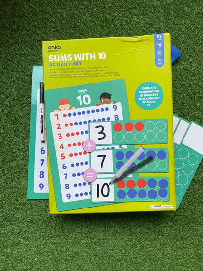 Sums with 10 Activity Math Set for 3+ Kids