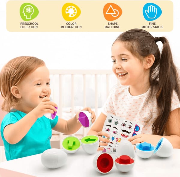 Shapes and Numbers Colorful Egg Matching Toys