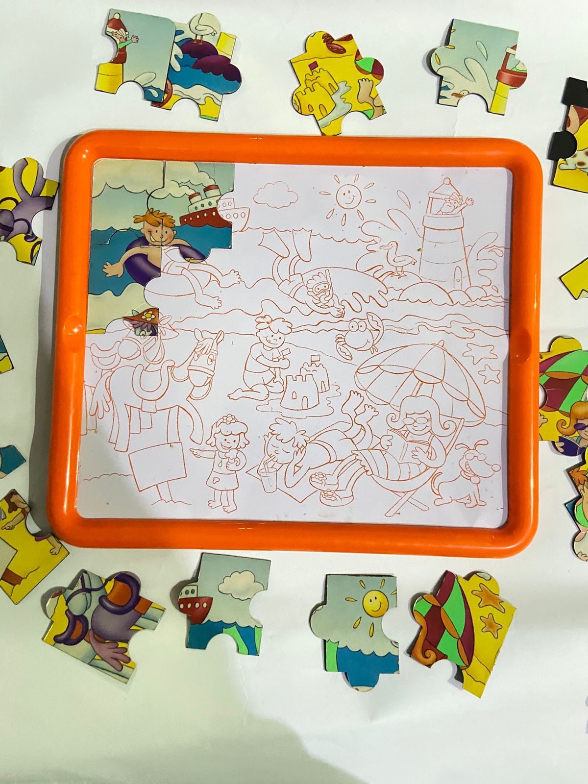 Beach Party Magnetic Puzzles with Drawing