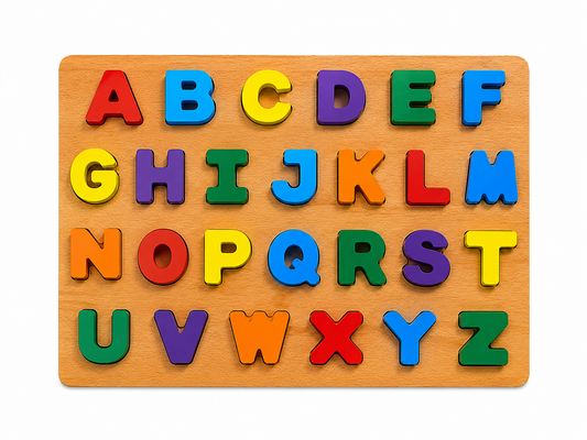 Wooden Alphabet Puzzle Board for Kids Large – ABC & 123