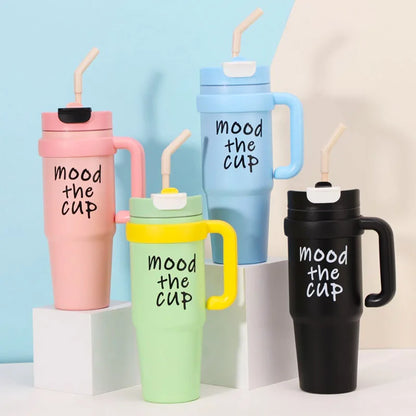 Insulated Stainless Steel - Mood the Cup Tumbler with Straw & Handle