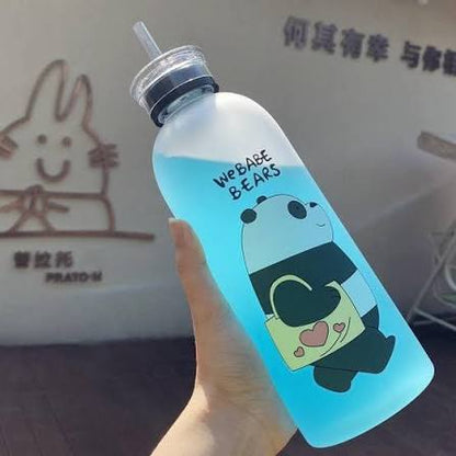 We Bare Bears Frosted Water Bottle - 1000 ml Water Capacity
