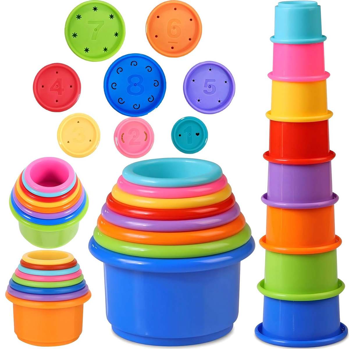 Colorful Stacking Cups Early Learning Toy