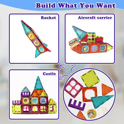 DIY Magnetic Tiles - Stem Toys Magnetic Building Blocks 32 PCS