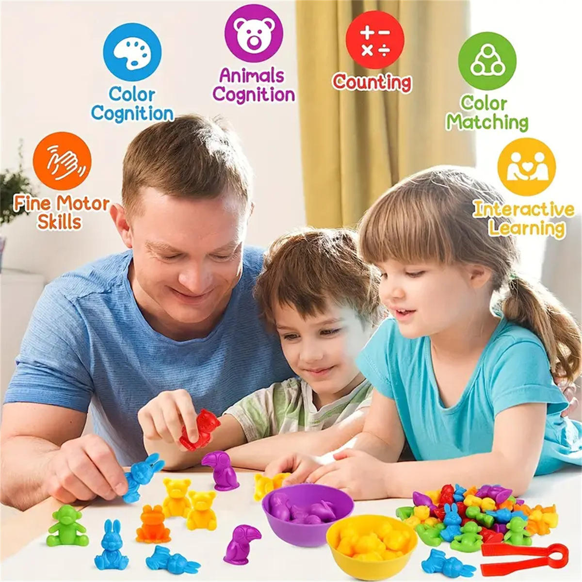 Rainbow Counting and Color Sorting Activity