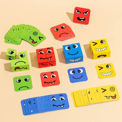 Wooden Expressions Block Puzzles with Bell