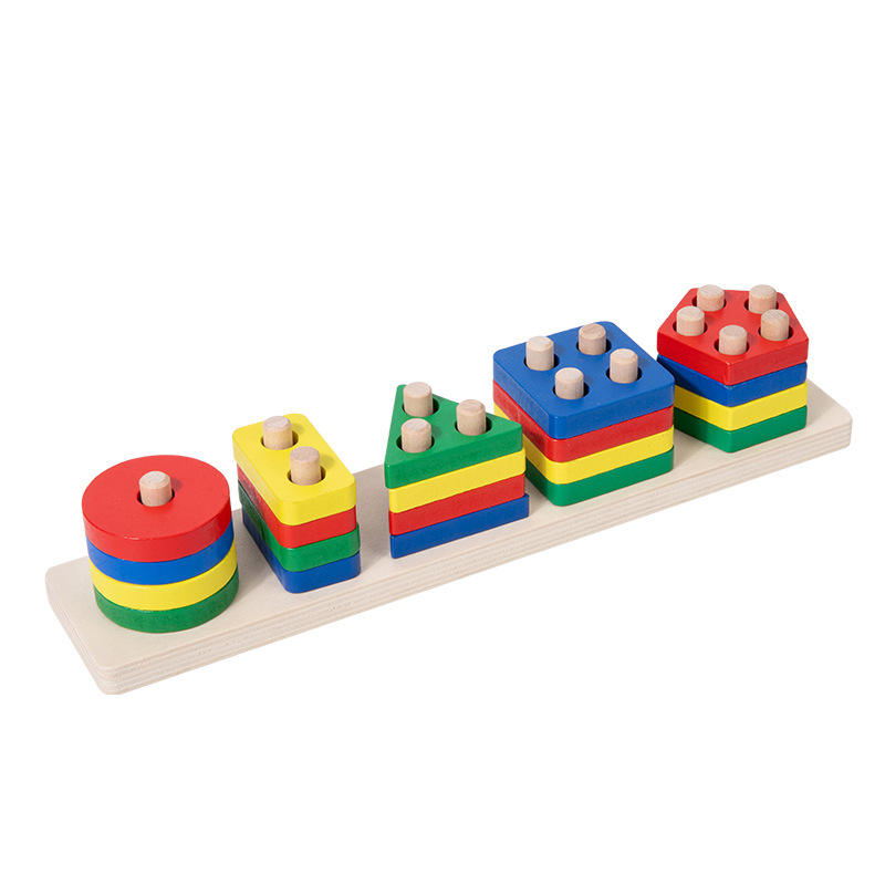 Geometric Shape Sorter 4 and 5 Set of Columns