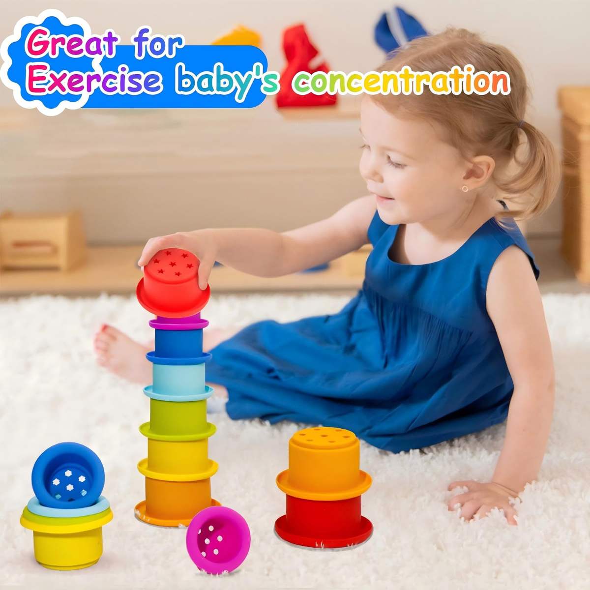 Colorful Stacking Cups Early Learning Toy
