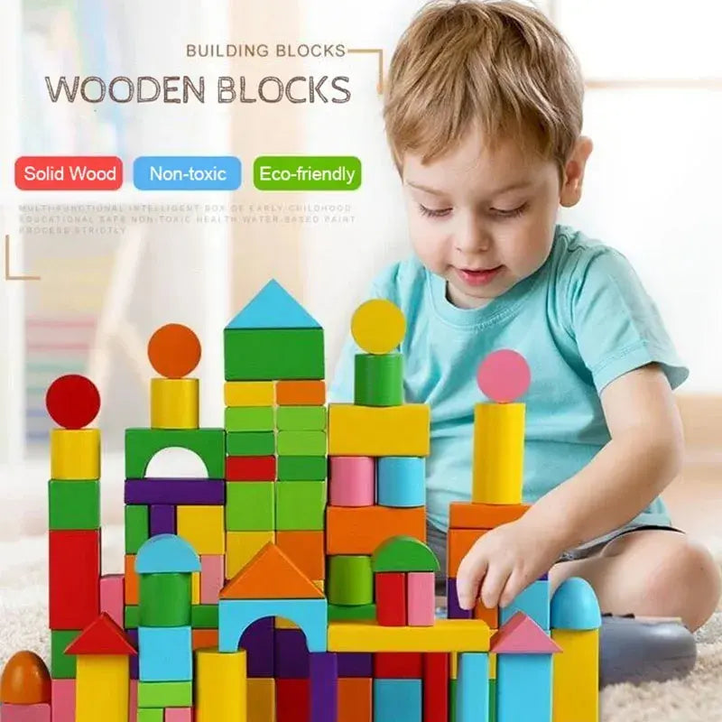 Wooden Building Blocks for Toddlers