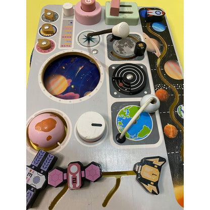 Wooden Space Theme Busy Board - Chotaymasters